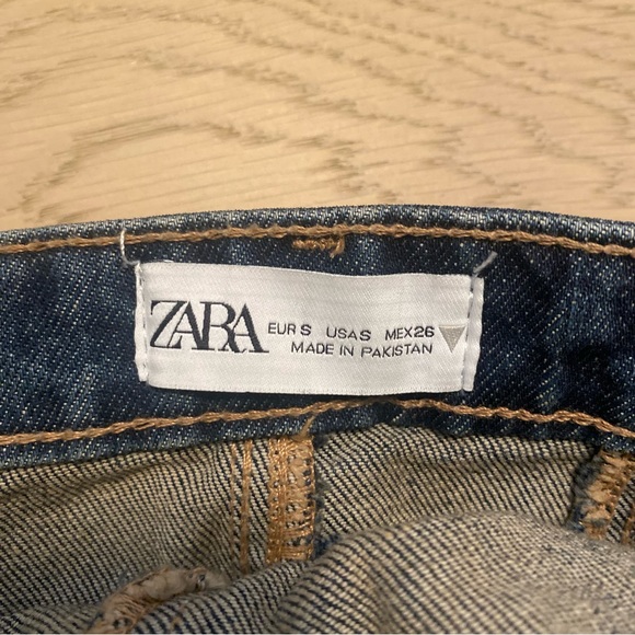 Zara Corset Style Dark Wash Denim Top - Picture 4 of 4